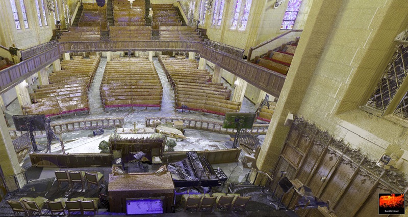 3D laser scanning of locations where crowds gather in Fort Worth, US